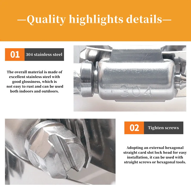 Регулируемая винтовая лента из нержавеющей стали хомуты для шлангов