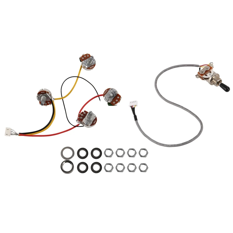 Lp Electric Guitar Pickups Circuit Wiring Harness 2T2V 500K Pots 3 Way Switch For Gibson Les Paul Style