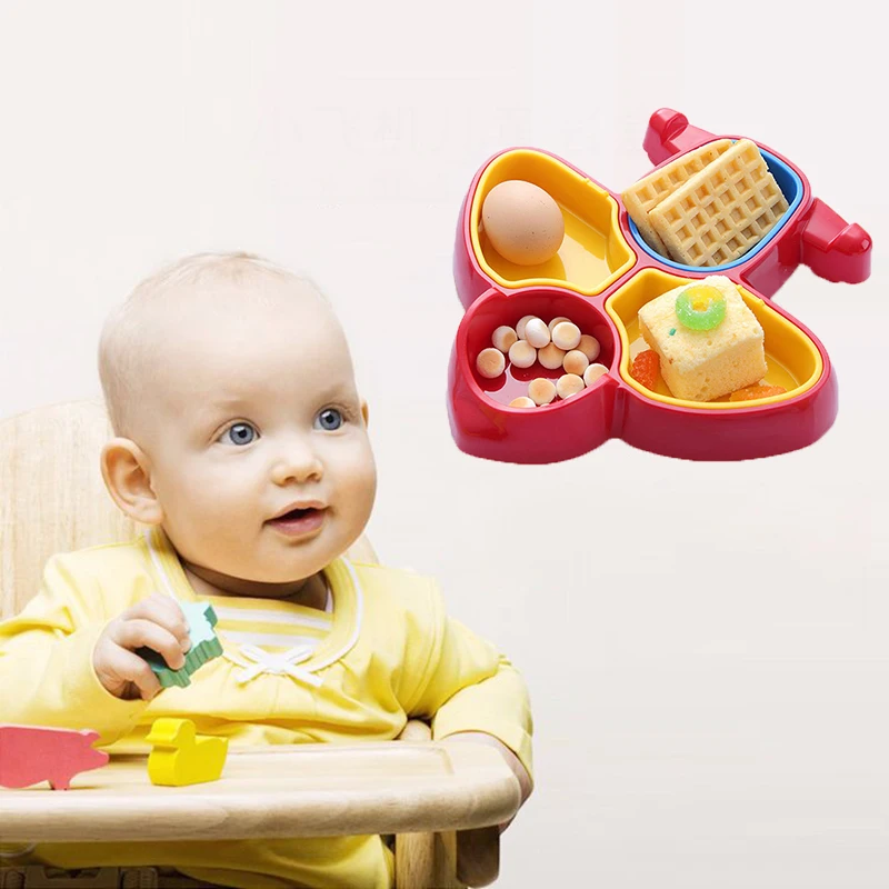 

Food Grade Plastic Baby Plane Shape Plate Child Compartment Dividing Feeding Tray Children Tableware Colorful Kids Dinnerware