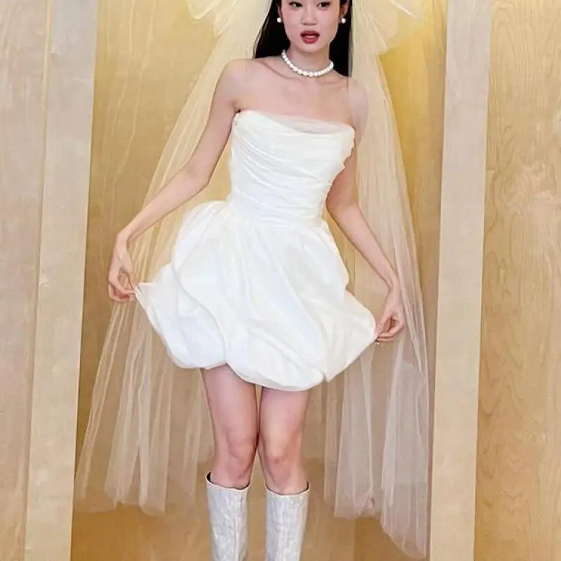 2024 новые сексуальные мини-платья для дня рождения женское свадебное платье с