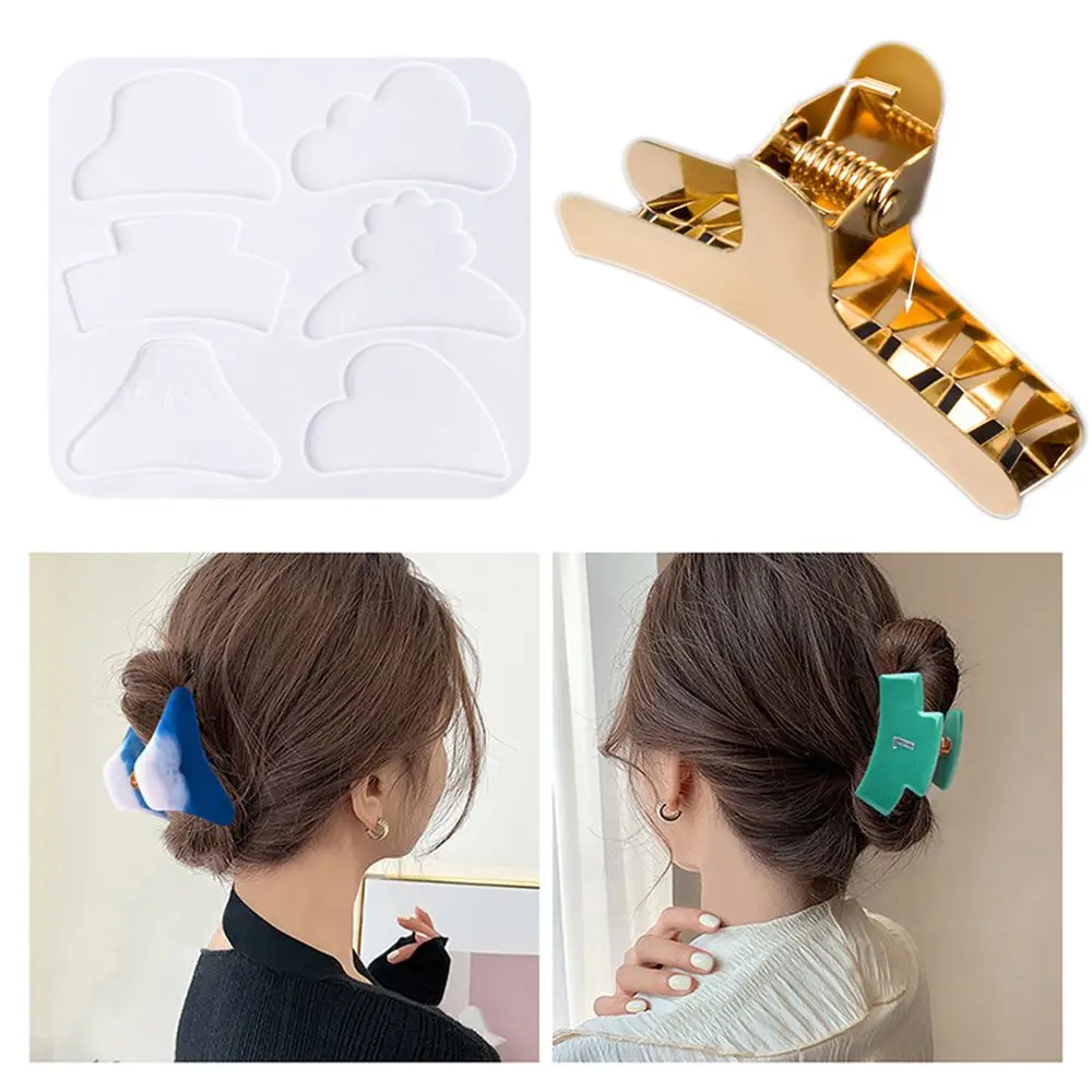 

Handmade Hairpin Jewelry UV Crystal Epoxy Mould Claw Clip Hair Clamps Silicone Mold