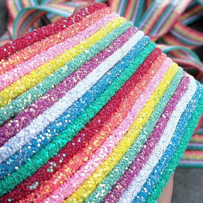 

1yard 6mm Glitter Rhinestones Sequins Trimmings Soft Tube Cord Rope Strings Dor DIY Garment Shoes Party Decoration Wedding