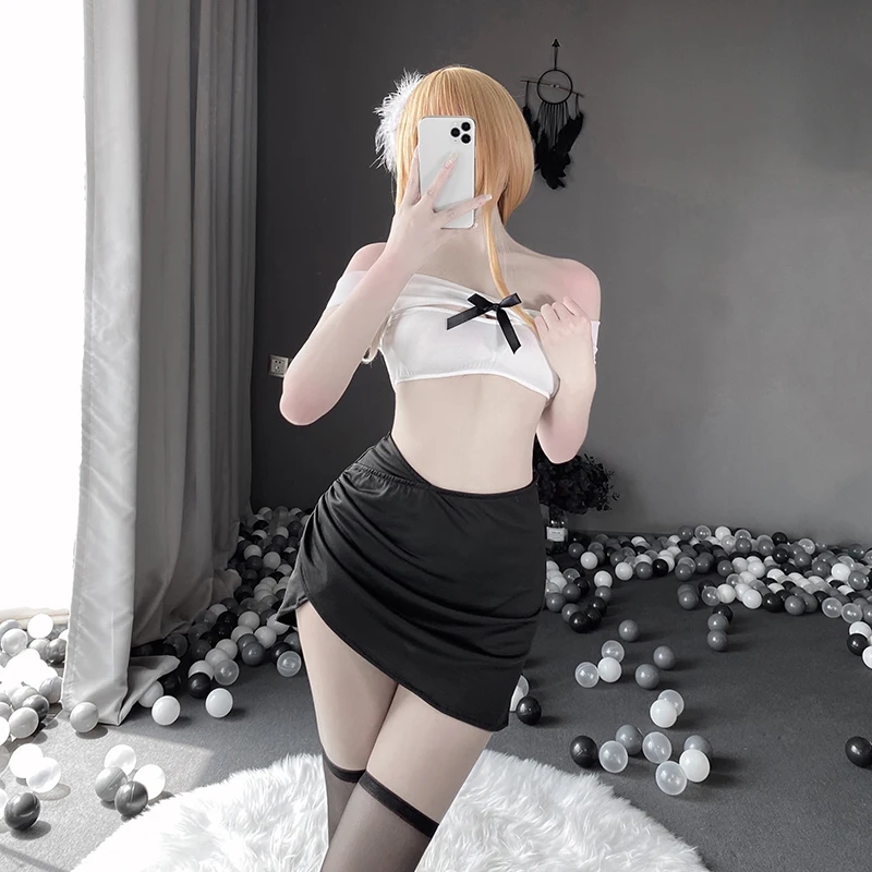 

Hot Sexy Women Teacher Cosplay Miss Secretary Costume Mini Skirt Secretary Office Uniform Roleplaying Blouse Outfit Themed Dress