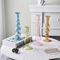 pgy candle holders luxury home decoration glass candlestick holder table wedding decor room stand candle jar holder lamp