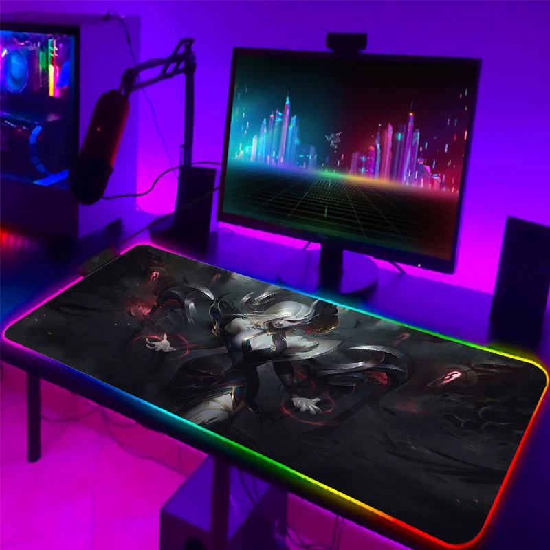 

Cute Girl RGB Large Mouse Pad Laptop Desk Pad Rubber 400X900CM Gaming Mouse Pad Anime LOL Gaming Computer Accessories Desk Pad