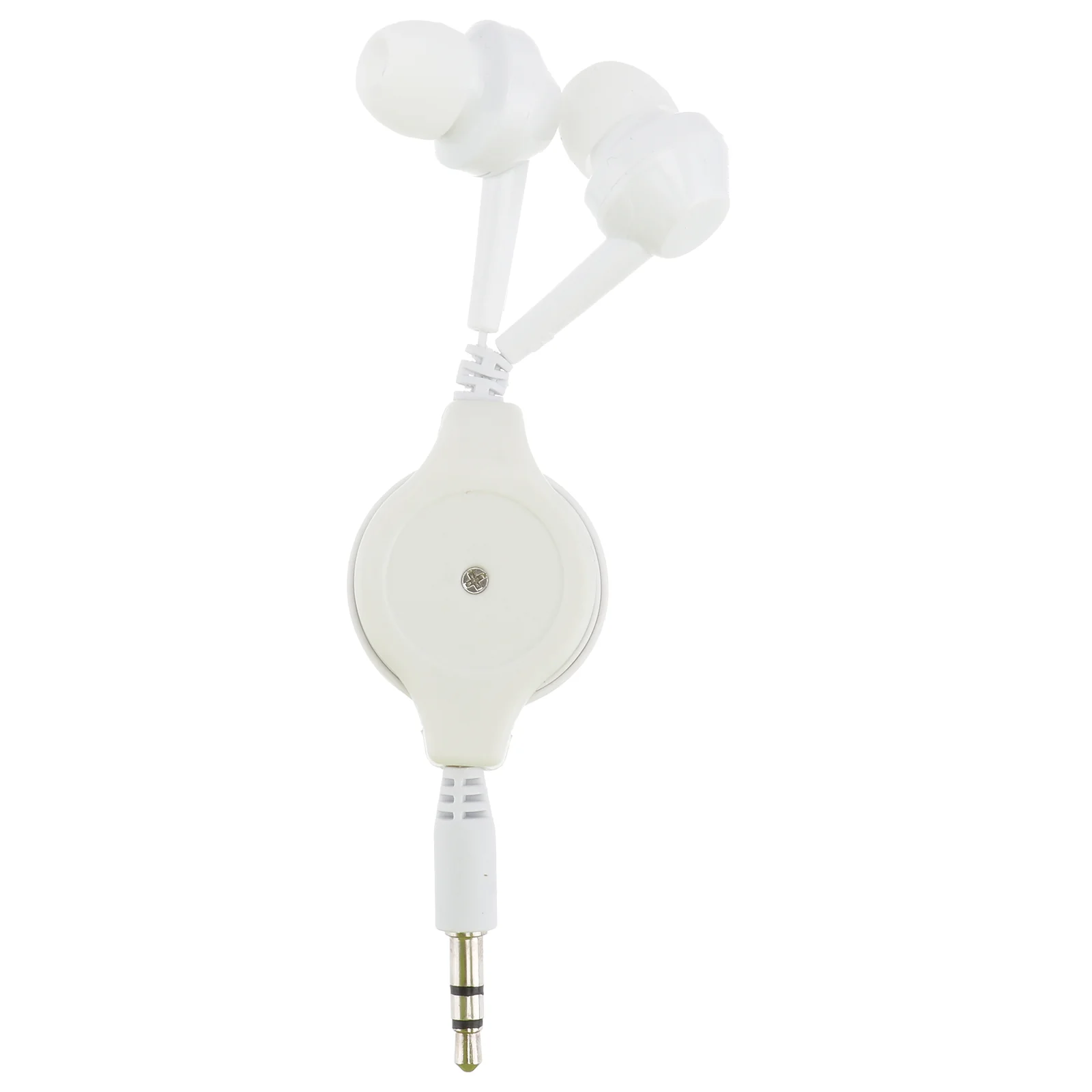 

MP3 Double Pull Telescopic Headphones In-ear Headphones Earplugs(White)