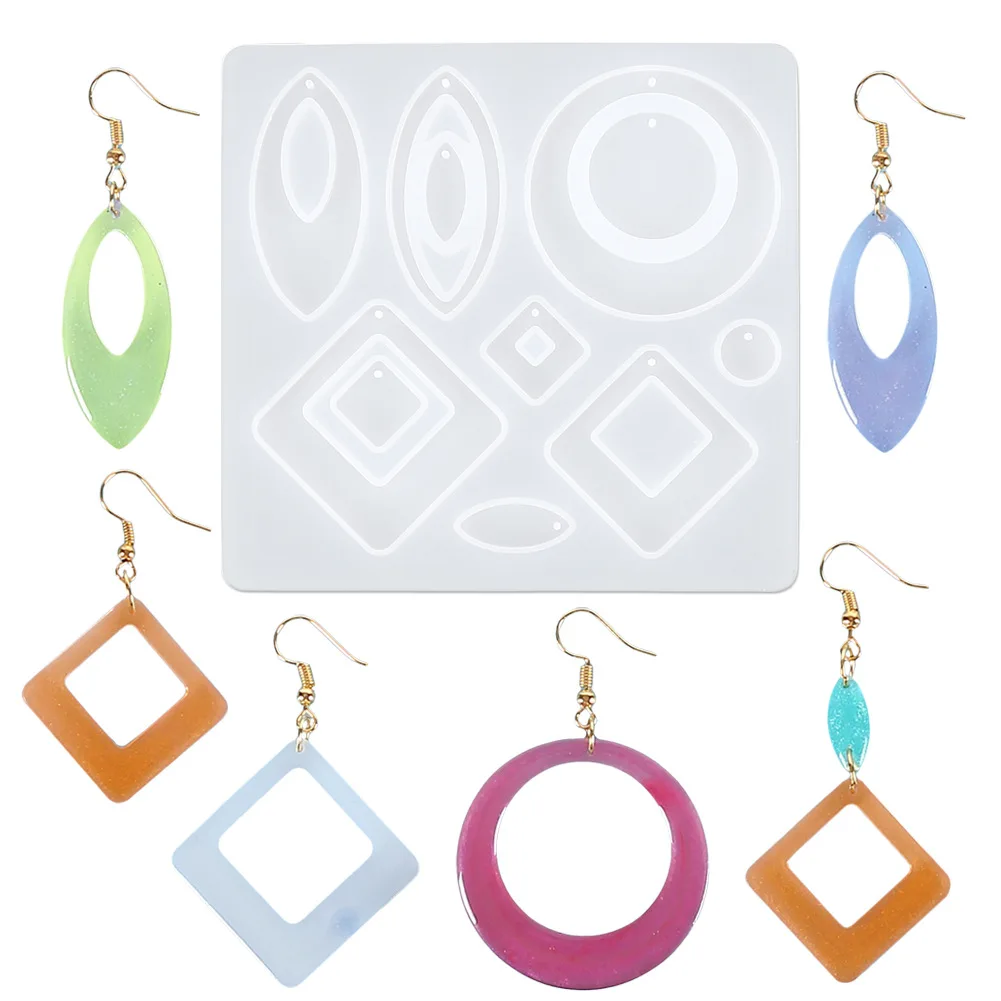 

Hot New Silicone Pendant Casting DIY Jewelry Resin Mould Handcraft Epoxy Accessories For Creative Fashion Crystal Earrings Mold