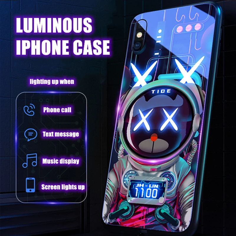 

Модный светящийся чехол для телефона в стиле киберпанк для iPhone 11, 12, 13 Pro или Pro max, необычное освещение, блестящий незаменимый аксессуар для законодателей моды