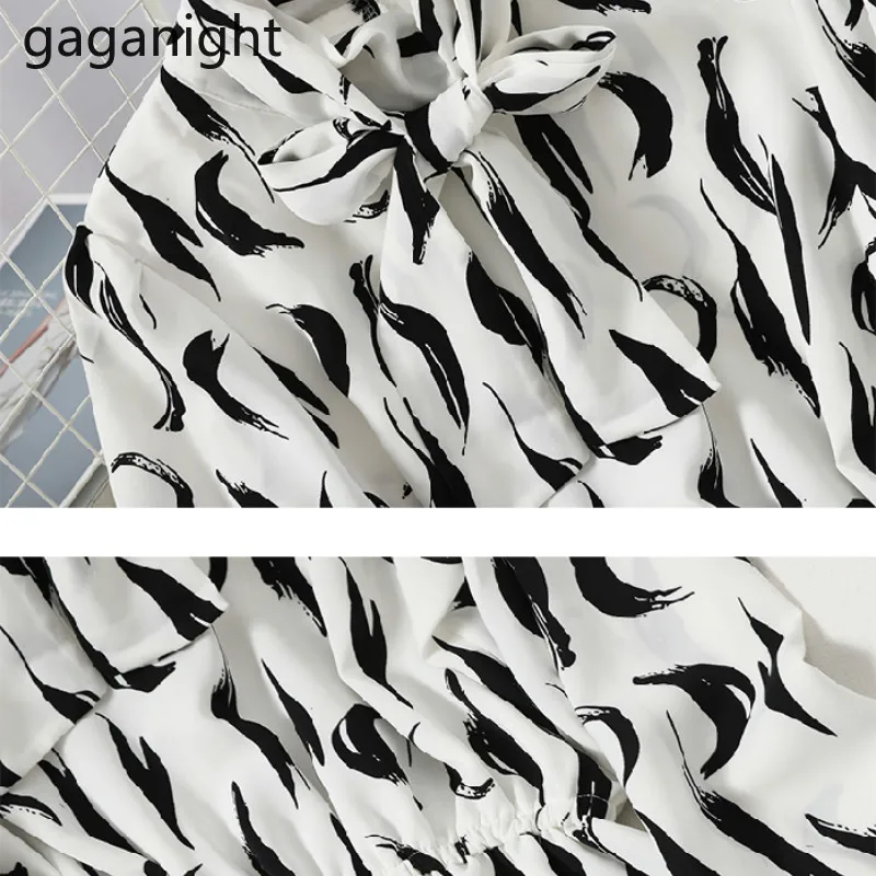 Платье макси Gaganight Fashion для вечеринок с длинными рукавами, стоячим воротником, бантом и элегантным дизайном Chic Korean Bandage Vestidos.