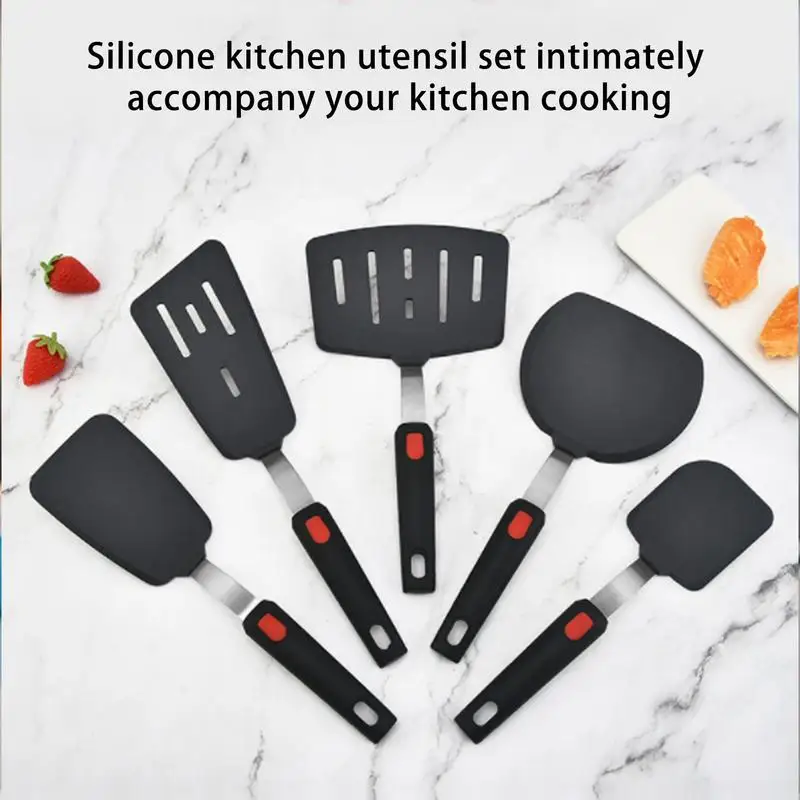 

Frying Spatula Non-Stick Slotted Turner Kitchenware Turner Spatula Shovel Stainless Steel Silicone Steak Spatula Kitchen Flip