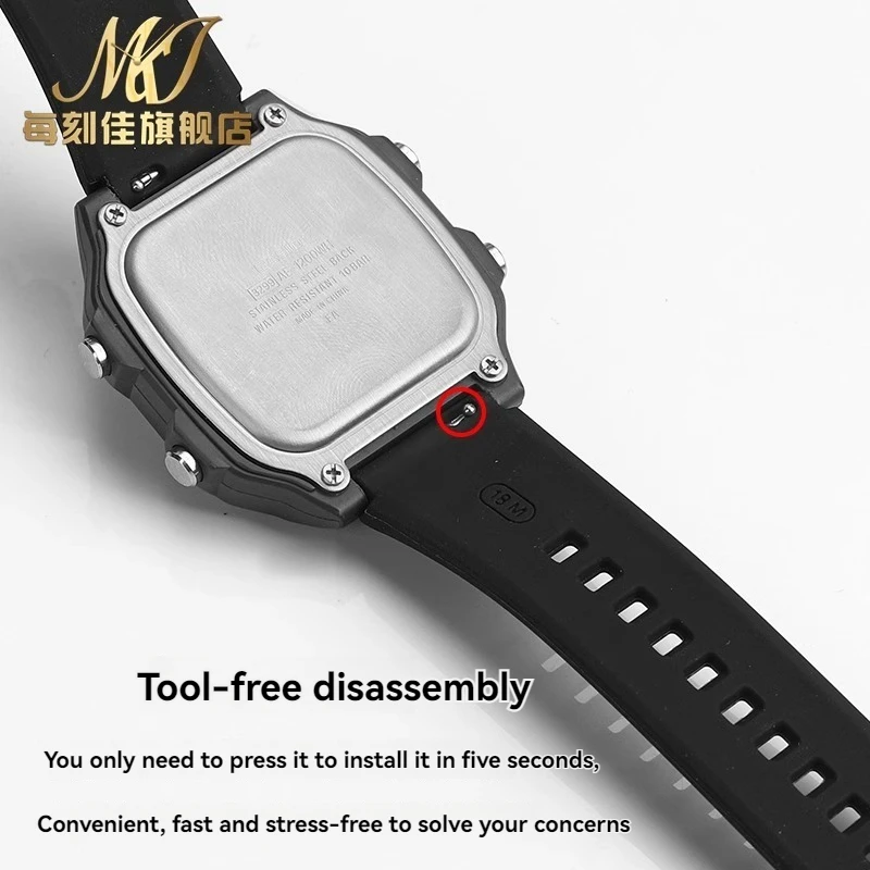 Фото Для Casio 3299 AE1200 AE-1200 AE-1200whAE-1300 A158/159 a168w/A158W GW400 F91W быстросъемный резиновый силиконовый ремешок для часов 18 мм №4