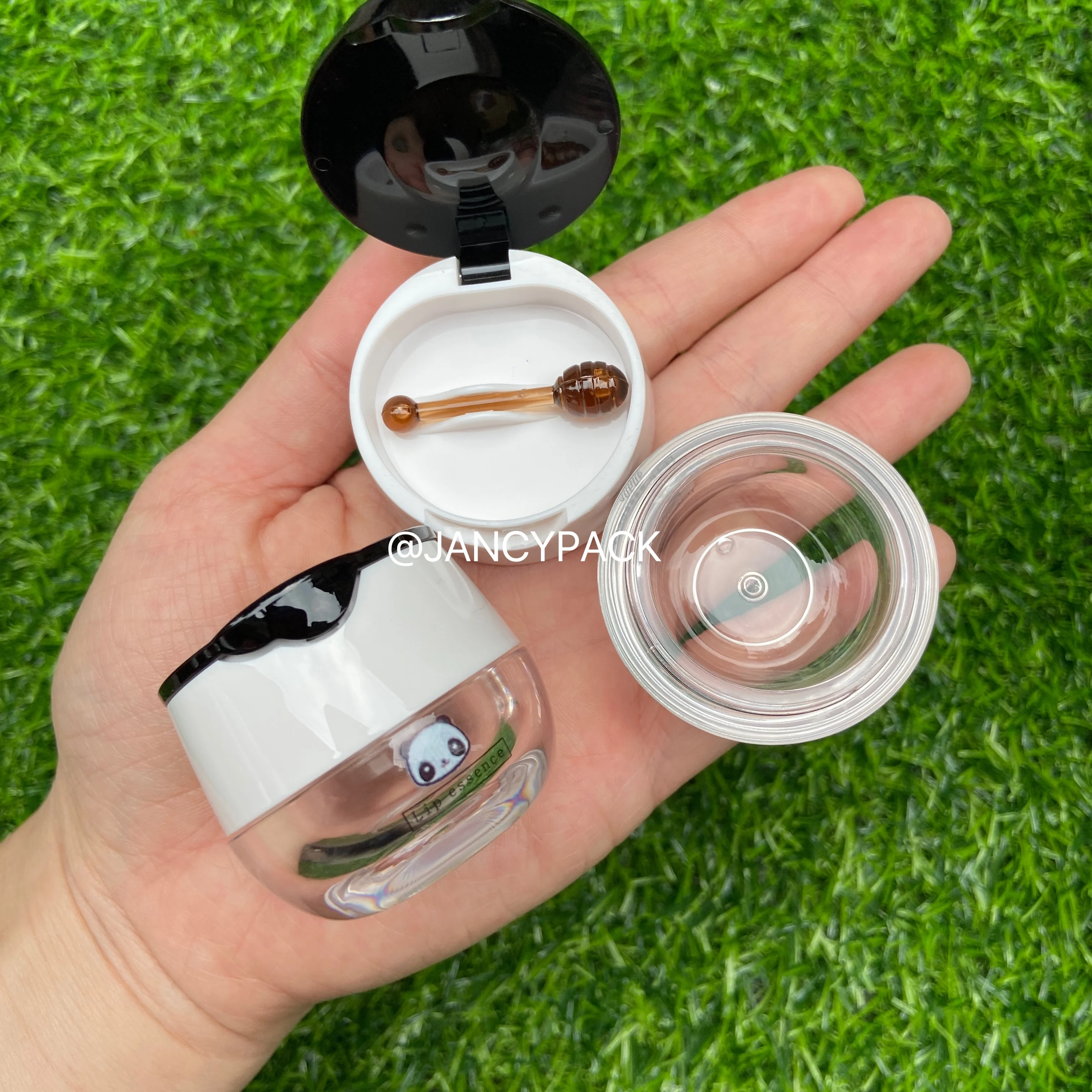 6ML White Cute Lip Balm Container Empty Clear Sample Jar With Applying Stick for Lip Mask Concealer Lip Balm Jar Custom Logo