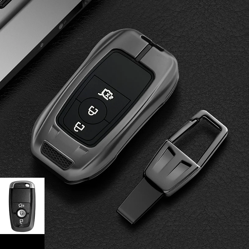

Zinc Alloy Car Remote Key Case Cover For Ford Explorer Mustang Fusion Escape F150 F250 F350 F450 F550 Keyless Shell Fob keychain