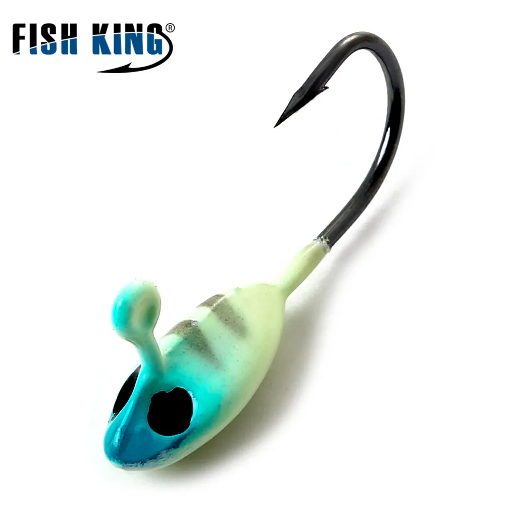 

FISH KING 5pcs/pack Winter Ice Fishing Lure 1.1g1.4g1.6g Soft Bait Jig Head Small Ice Fishing Hook For Lure Worm