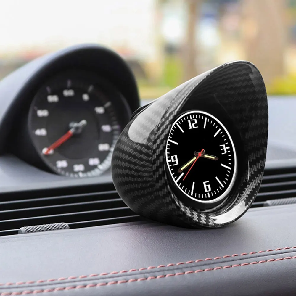 

Electronic Car SUV Interior Dashboard Clock Console Decor Luminous Backlight Carbon Fiber Shell Interior Car Accessories