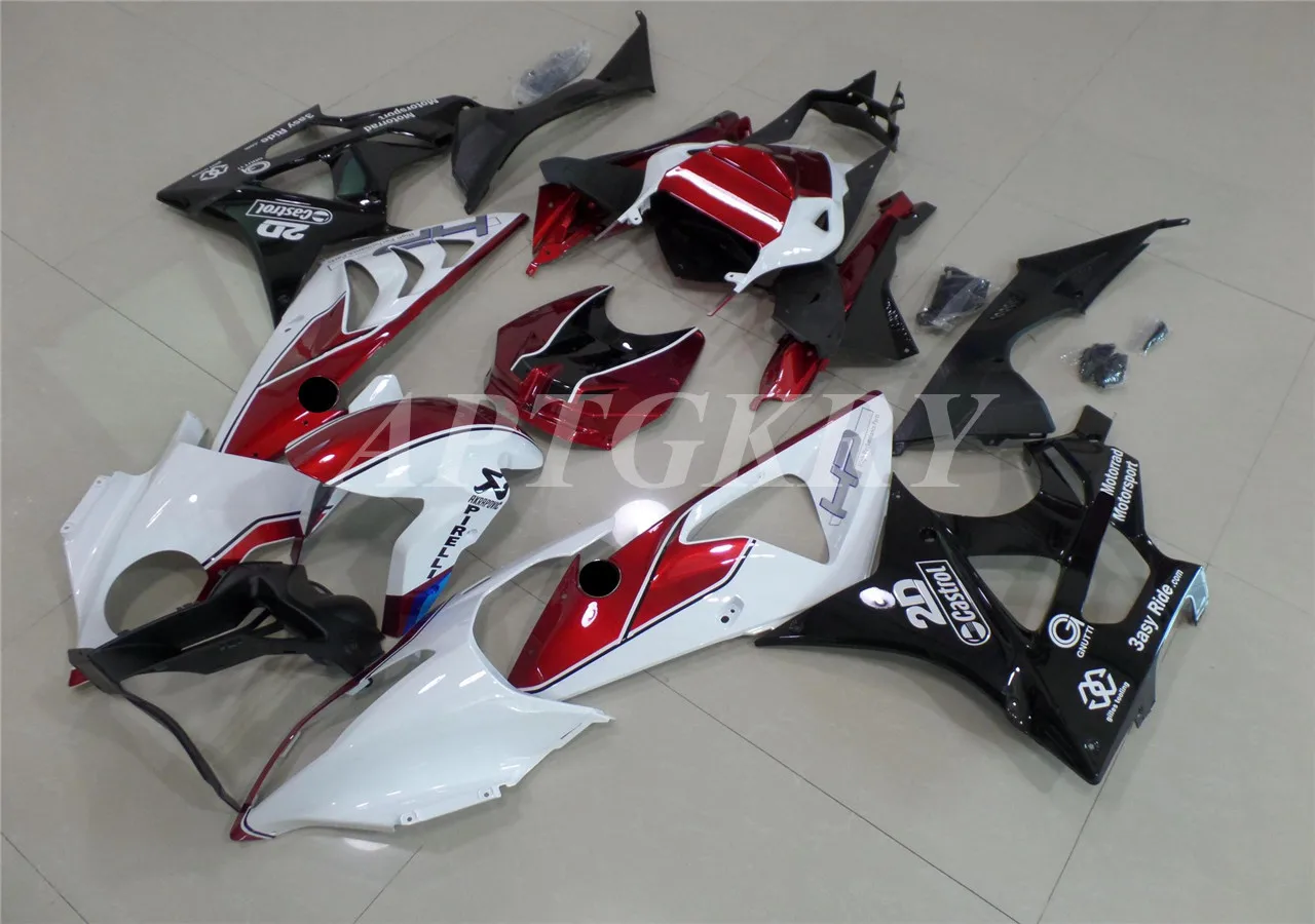 

New ABS Plastic Shell Motorcycle Fairing kit Fit For BMW S1000RR 2009 2010 2011 2012 2013 2014 Bodywork set Red White