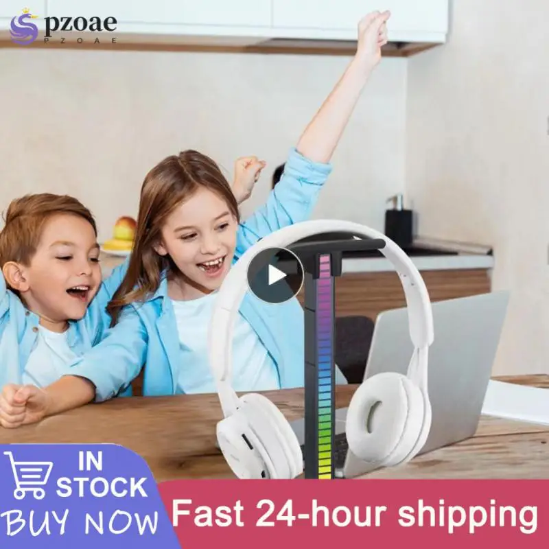 

With Led Base Headphone Stand Rgb Lighted Earbuds Hanger Oice-activated Headphone Display Holder Rgb Headset Stand Gamers Gaming