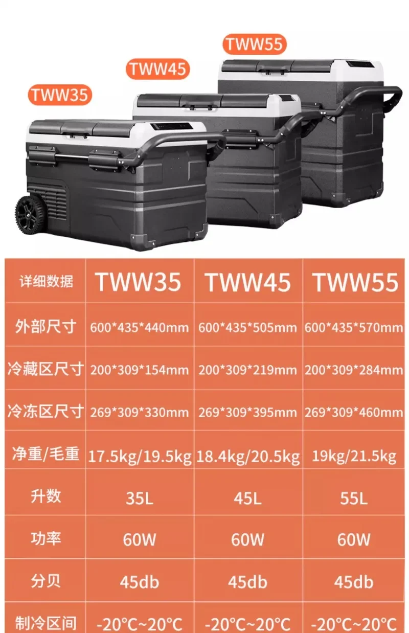 TWW35 Автомобильный холодильник компрессор холодильный грузовик для дома двойного