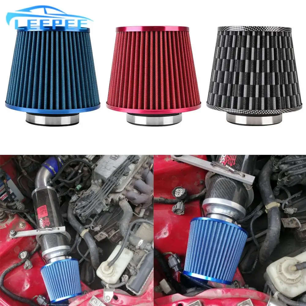 3-дюймовый индукционный комплект с высоким потоком, спортивный силовой сетчатый конус 76 мм, впускной фильтр холодного воздуха, автомобильные воздушные фильтры, универсальные автомобильные аксессуары