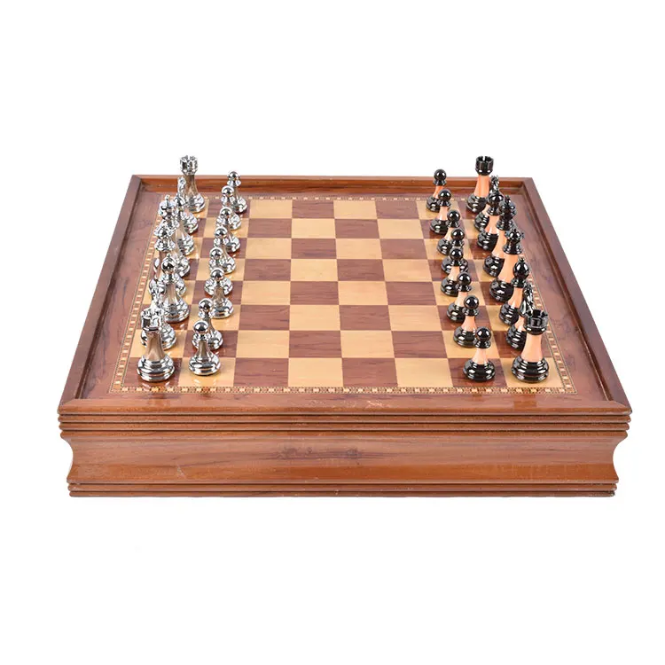 Переносная настольная игра в шахматы для путешествий роскошный деревянный набор