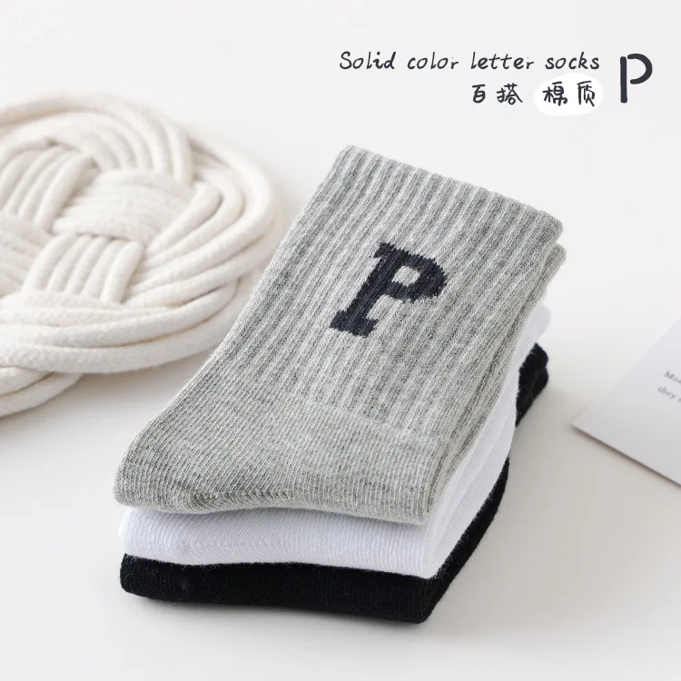 5 Pairs/Set Pure Color White Children Socks Are Black And White And Gray Mass Of The Four Seasons Socks Baby socks Sports Socks