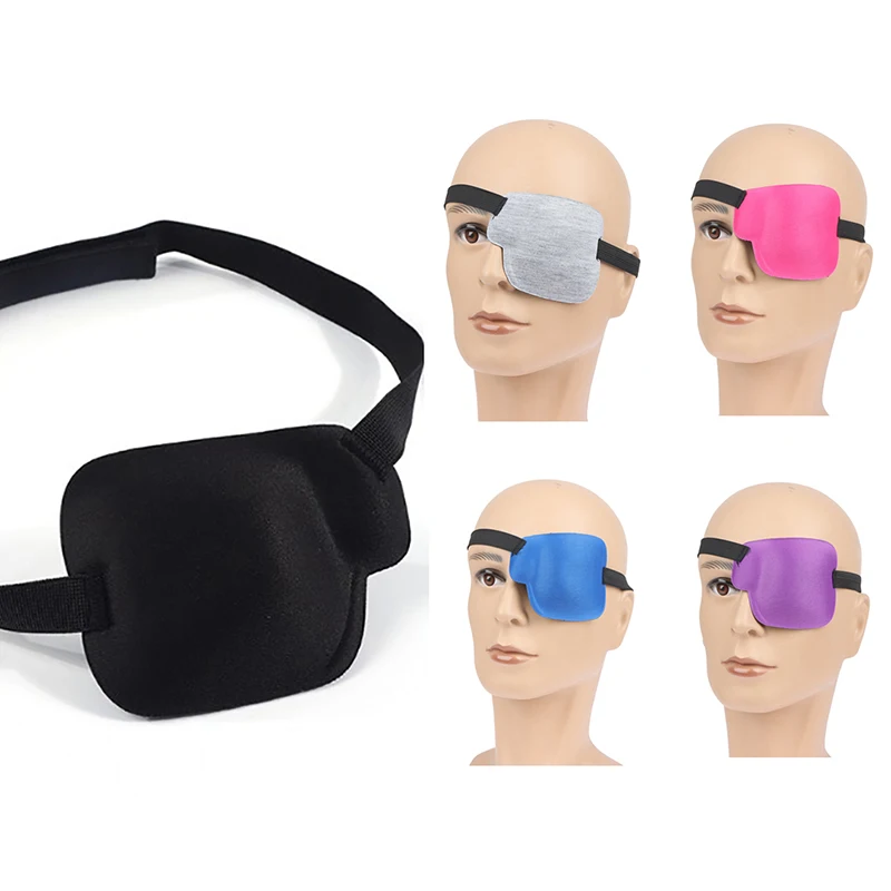 

Unisex Black Single Eye Patch Washable Adjustable Concave Eyepatch One Eye Повязка На Глаз Halloween Party Pirate Cosplay Props