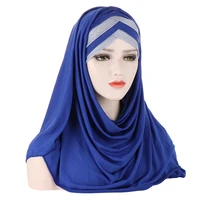 new instant hijab jersey hijabs for woman cross forehead sequin turban muslim women hijab scarf head scarf headwraps for women