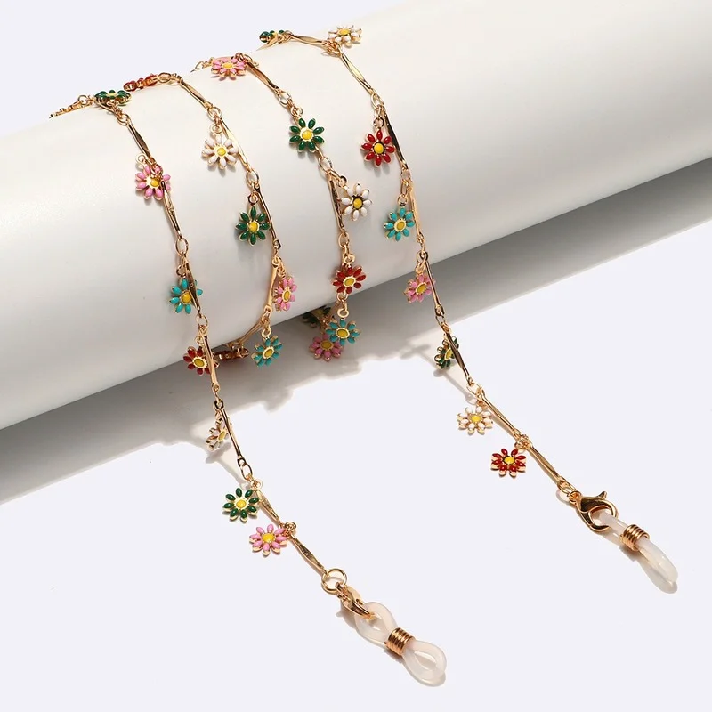 

multicolor Daisy Pendant Eyeglasses Chain Kawaii Glasses Chains Trend Cute Women Sunglasses Accessory Necklace Mask Hanging Rope