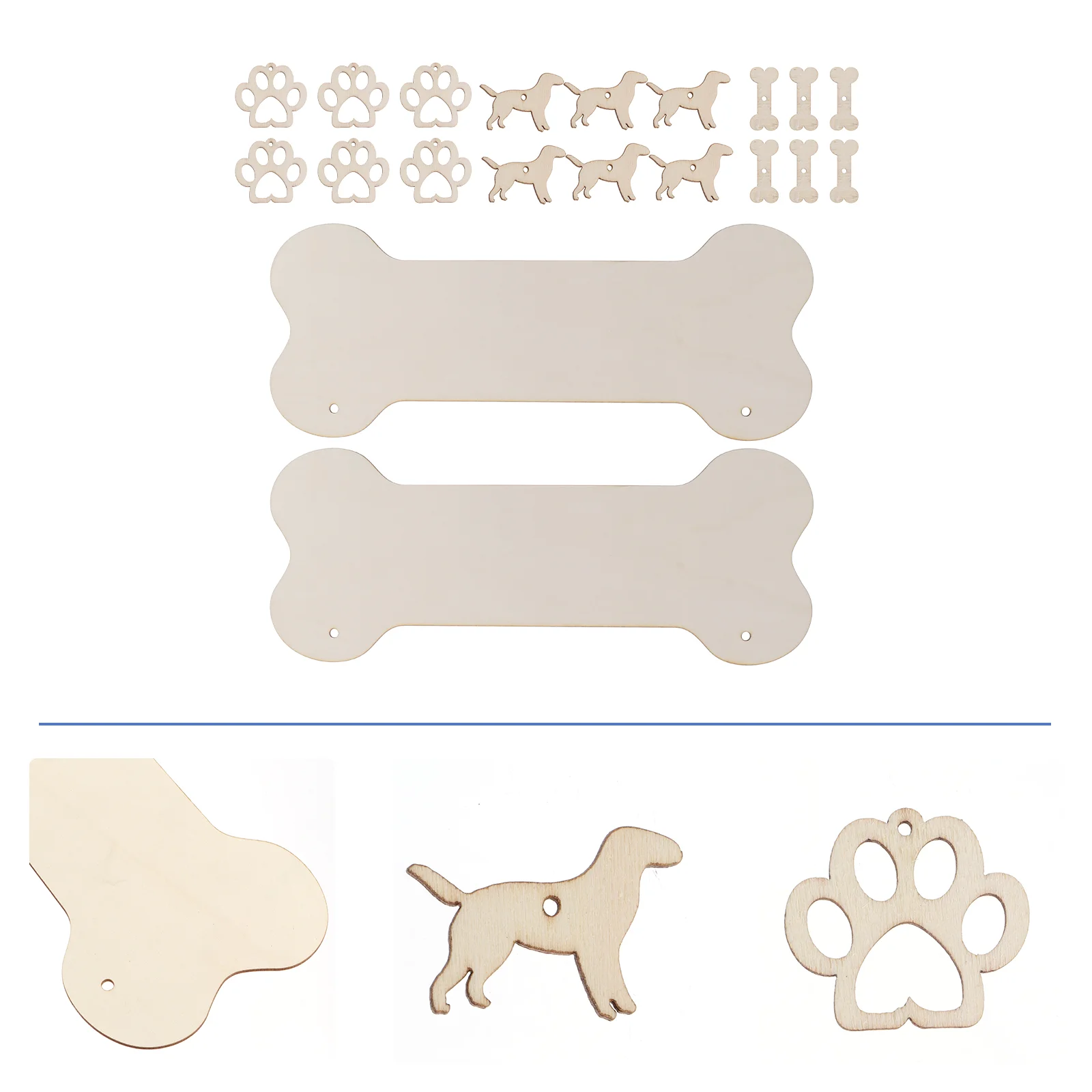 

20 Pcs Blank Signs Dog Bone Signboard Dog Bone Hanging Wood Wooden Wall Hanging Board Wooden Dog Bone Sign Blank Wooden Plaque