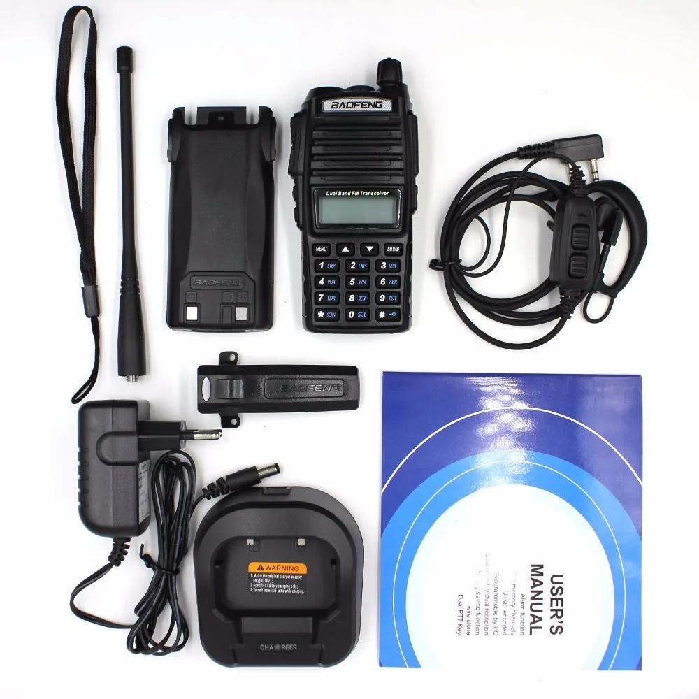 Real 8W Portable Radio Walkie Talkie Baofeng UV-82 Dual PTT Two-way Radio Vhf Uhf Amateur Radio Receiver UV82 Two Way Transmiter