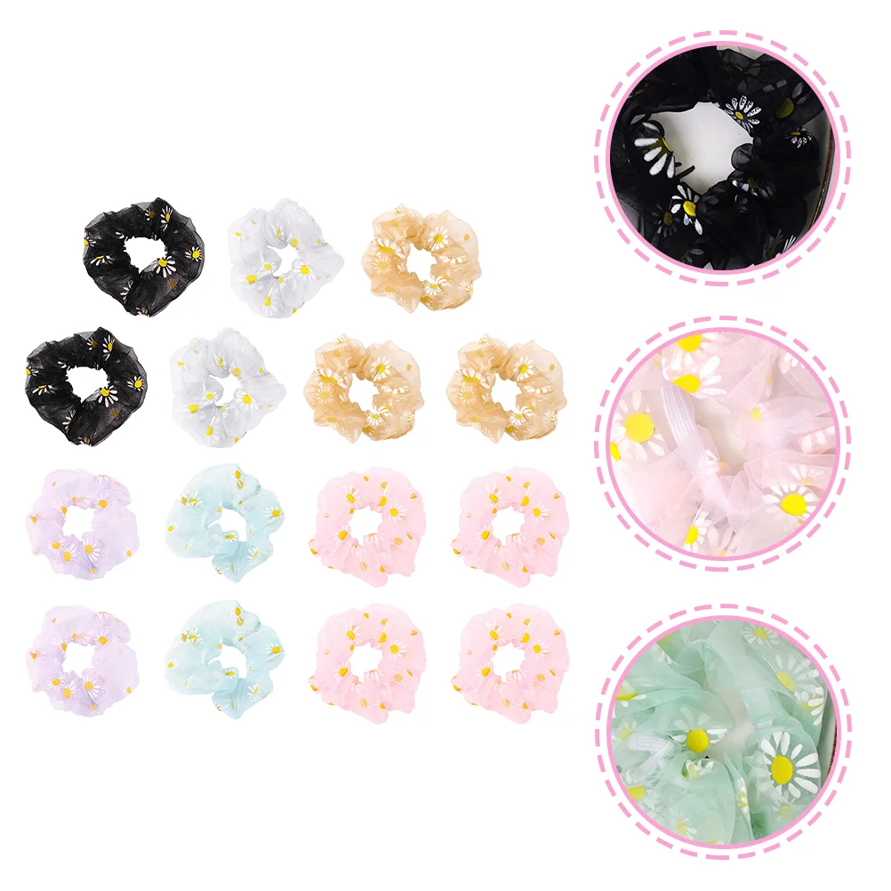 

15pcs Elastic Hair Rings Hair Scrunchy Lint Hair Ties Hair Decorations
