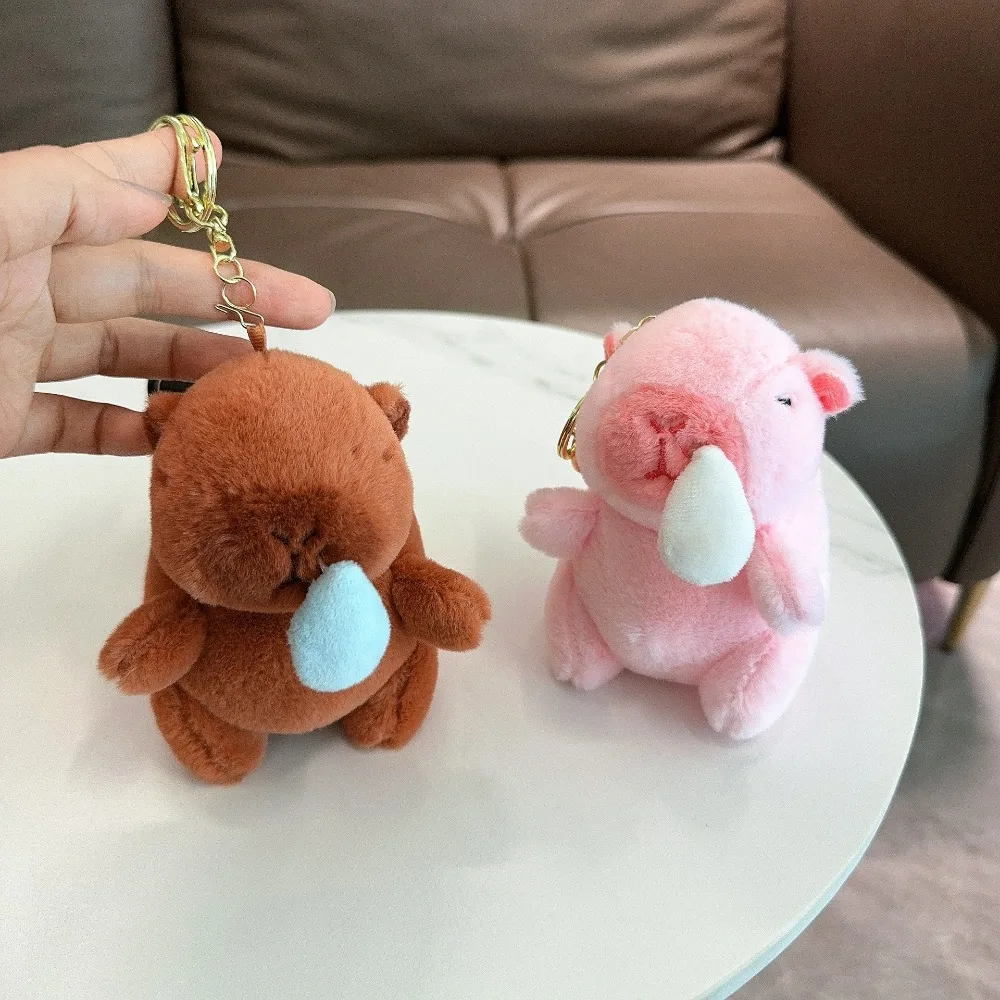 Прекрасный мягкий плюшевый брелок Kapibara мягкая игрушка забавный кулон Snot Capybara
