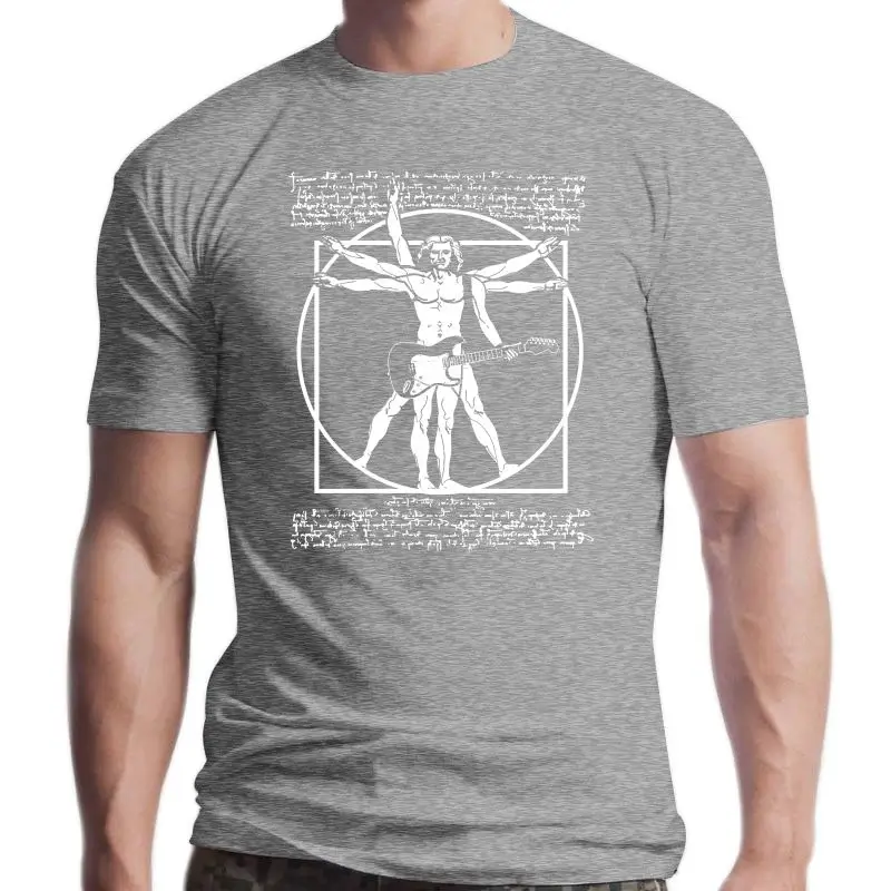 

Футболка мужская хлопковая с мотивом игры на гитаре, смешная рубашка с мотивом да Винчи, гитариста Леонардо