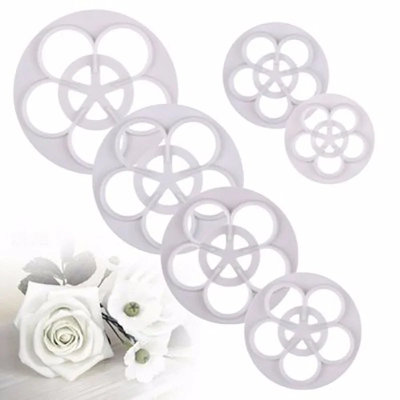 

1Set/6Pcs Rose Flower Petal Shape Plungers Cutters Decorating Kitchen For Cake Sugar Craft Fondant Cookies Confectionery Tools