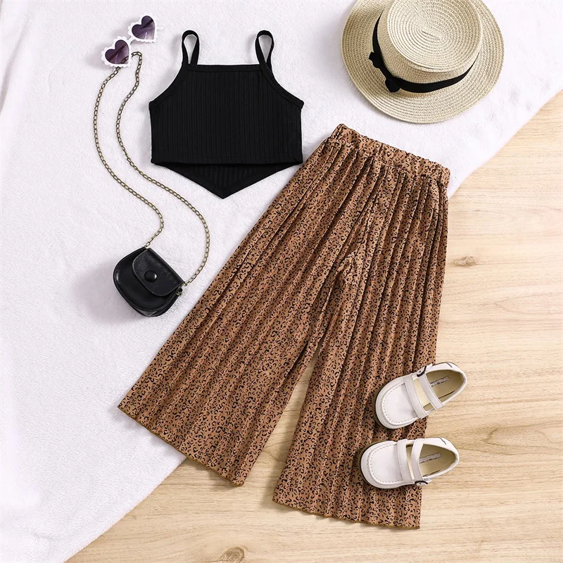 Комплект из 2 предметов для маленьких девочек без рукавов асимметричная кофта