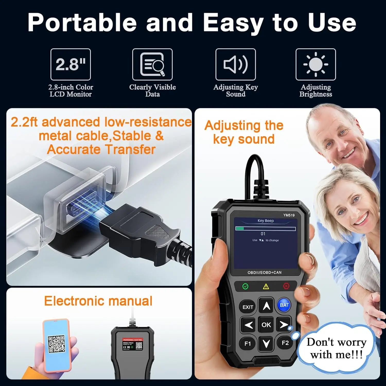 Многоязычный Автомобильный Диагностический Инструмент Ym519 Obd2 Сканер Проверка