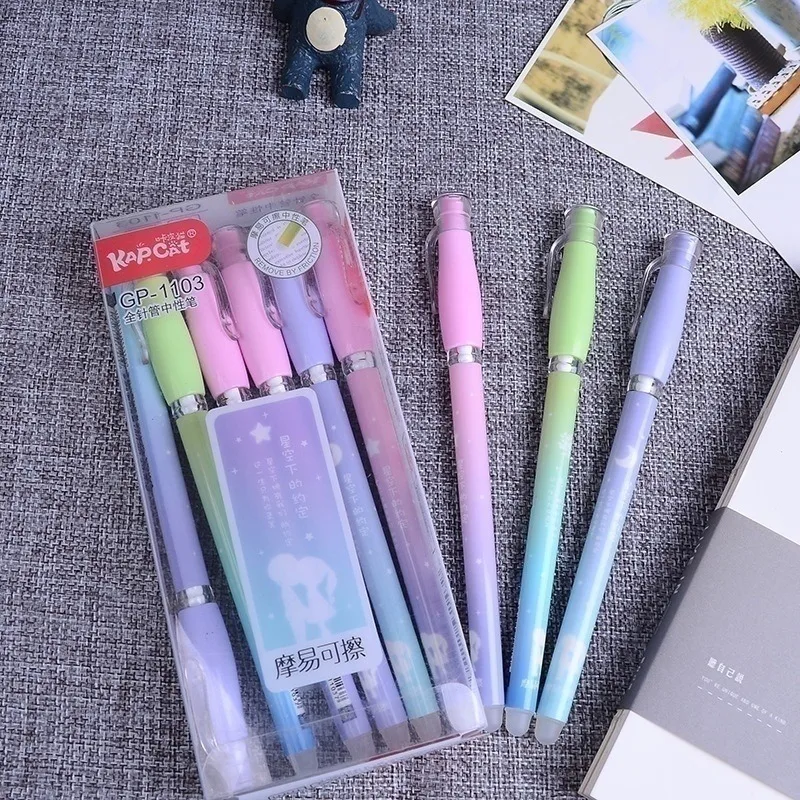

Pack of 12 Cute Gel Pen Erasable Pen Gel School Supplies Fixed Cute Funny Stationery 0.38 Mm Black Ink