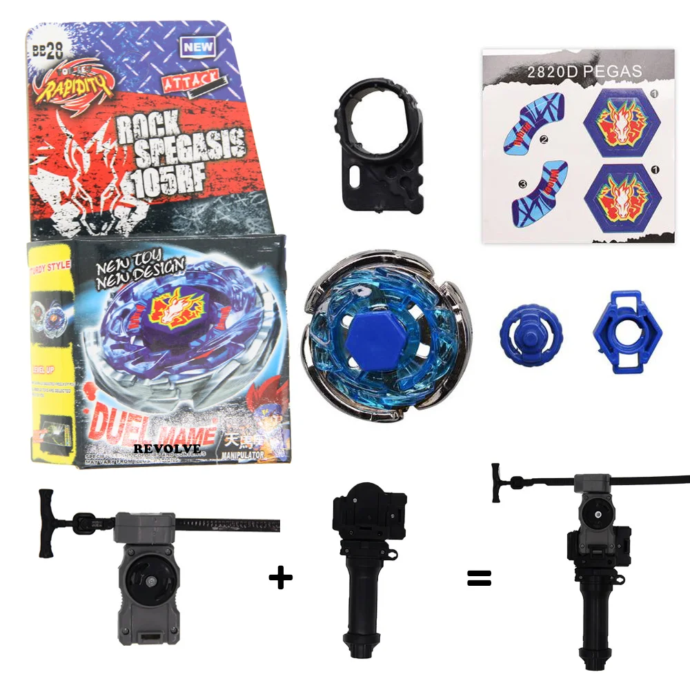 

most powerful B-X TOUPIE BURST BEYBLADE GENUINE Storm Pegasis 105RF BB-28 s pegasus bey with grip + gray pull line