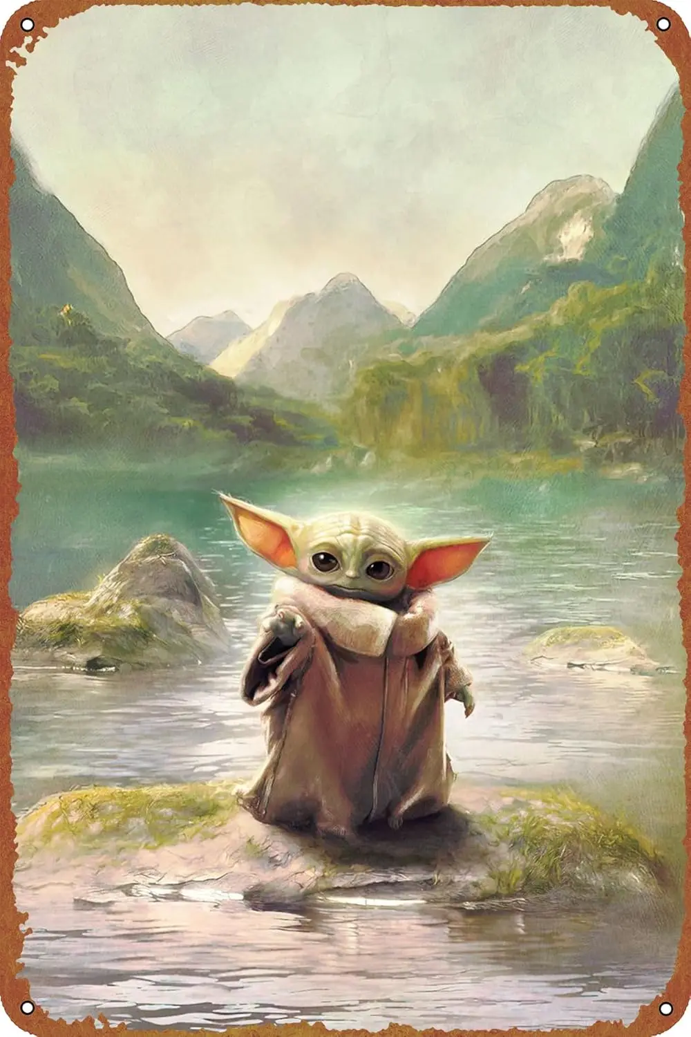Постеры Grogu с комиксами жестяные знаки металлические банки для ретро-фильмов