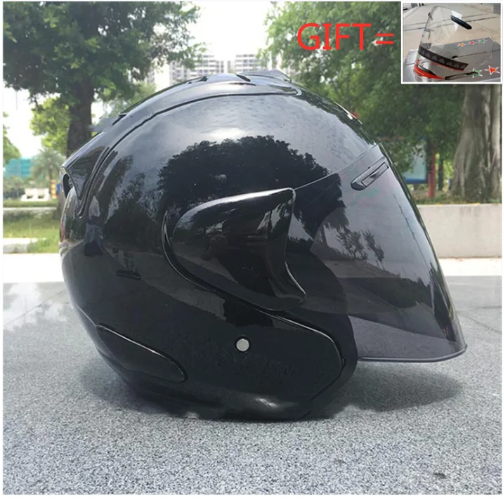 

Motorcycle Half Black Helmet Racing Antifog Casco Kask Safety Helmet Unisex Winter Season Men ECE Approved