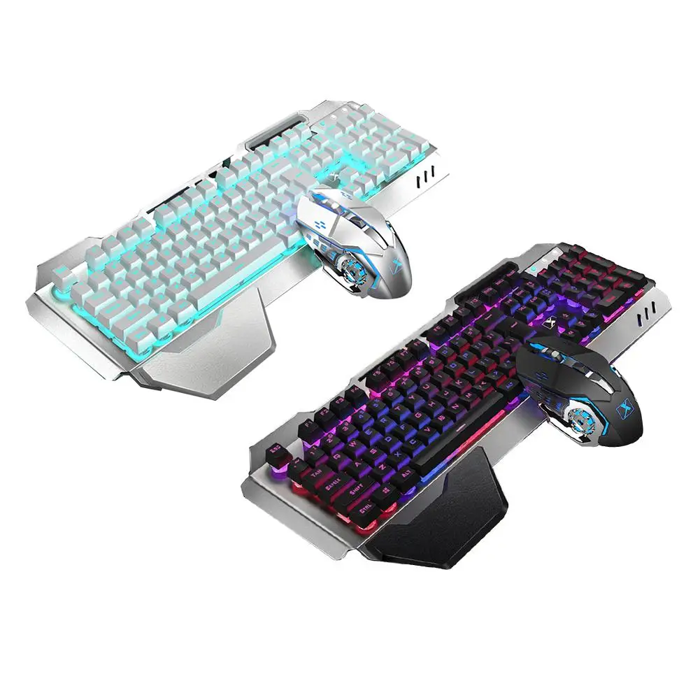 

NEW K680 2.4G Wireless Built-In High-Capacity Rechargeable Battery Backlight Keyboard Keypad and Black/Silver Mouse Set Color