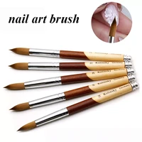 nail brush flat round uv gel nail art brush wood handle nail brush painting powder gel pen brush manicure brush manicure tool