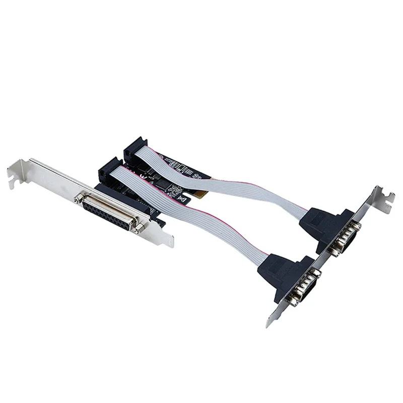 PCI express to 2 RS232 serial COM Port 1 Printer parallel port card computer Adapter Converter TXB076