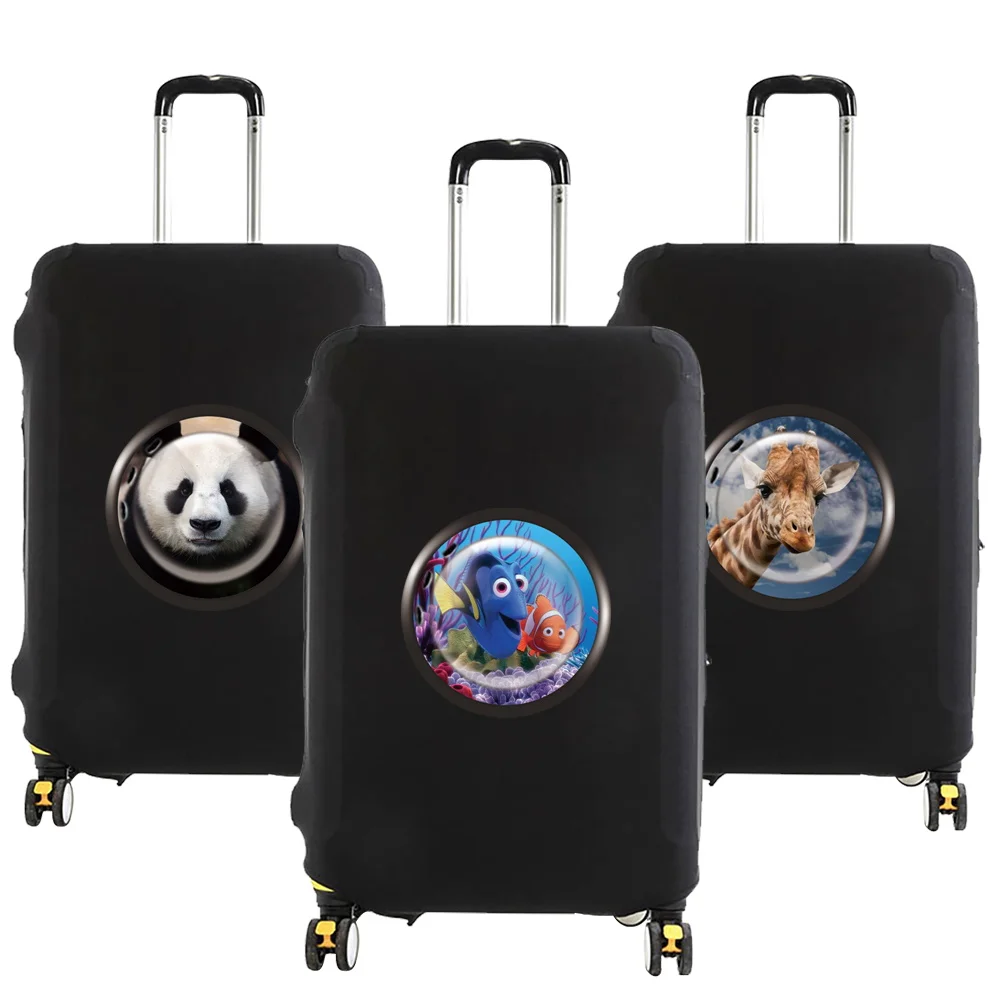 

Чехол для багажа 18-28 дюймов, Модный чехол на колесиках с забавным рисунком животных, эластичные пылезащитные Чехлы, аксессуары для путешест...