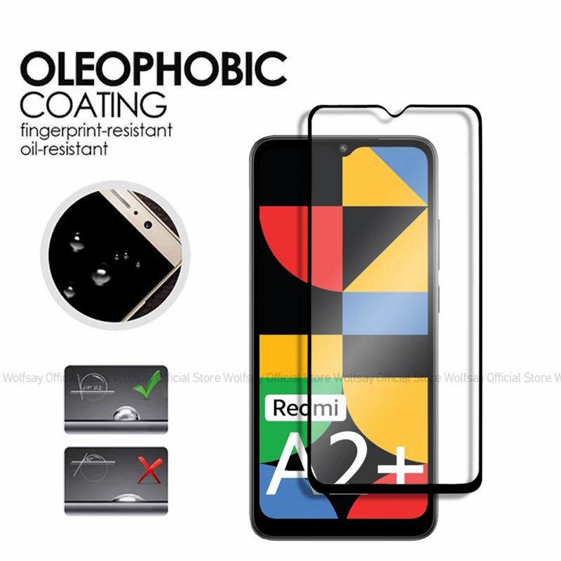 Закаленное стекло для Xiaomi Redmi A2 Plus 2/4 шт. Защитная пленка экрана на клеевой основе