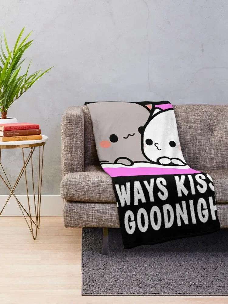 Персиковый Кот и Гома всегда целуй меня хорошая ночь плед одеяло одиночные