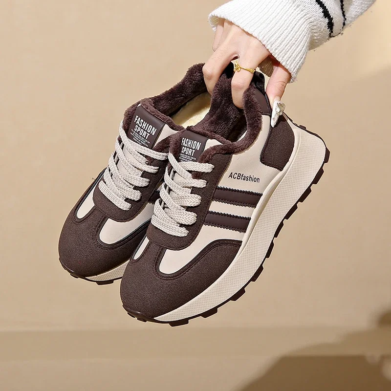 Кроссовки на высокой платформе нескользящая прогулочная обувь танкетке женская