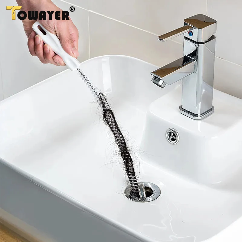 

NEW 45CM Pipe Dredging Brush Bathroom Hair Sewer Sink Cleaning Brush Drain Cleaner Flexible Cleaner Clog Plug Hole Remover Tool