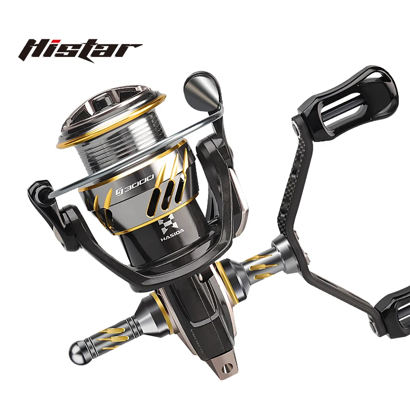 HISTAR Long Casting 5.2:1 High Ratio 4.5kg Drag Power 7 1 BB Double Carbon Fiber Leg  Aurora Spinning Fishing Reel