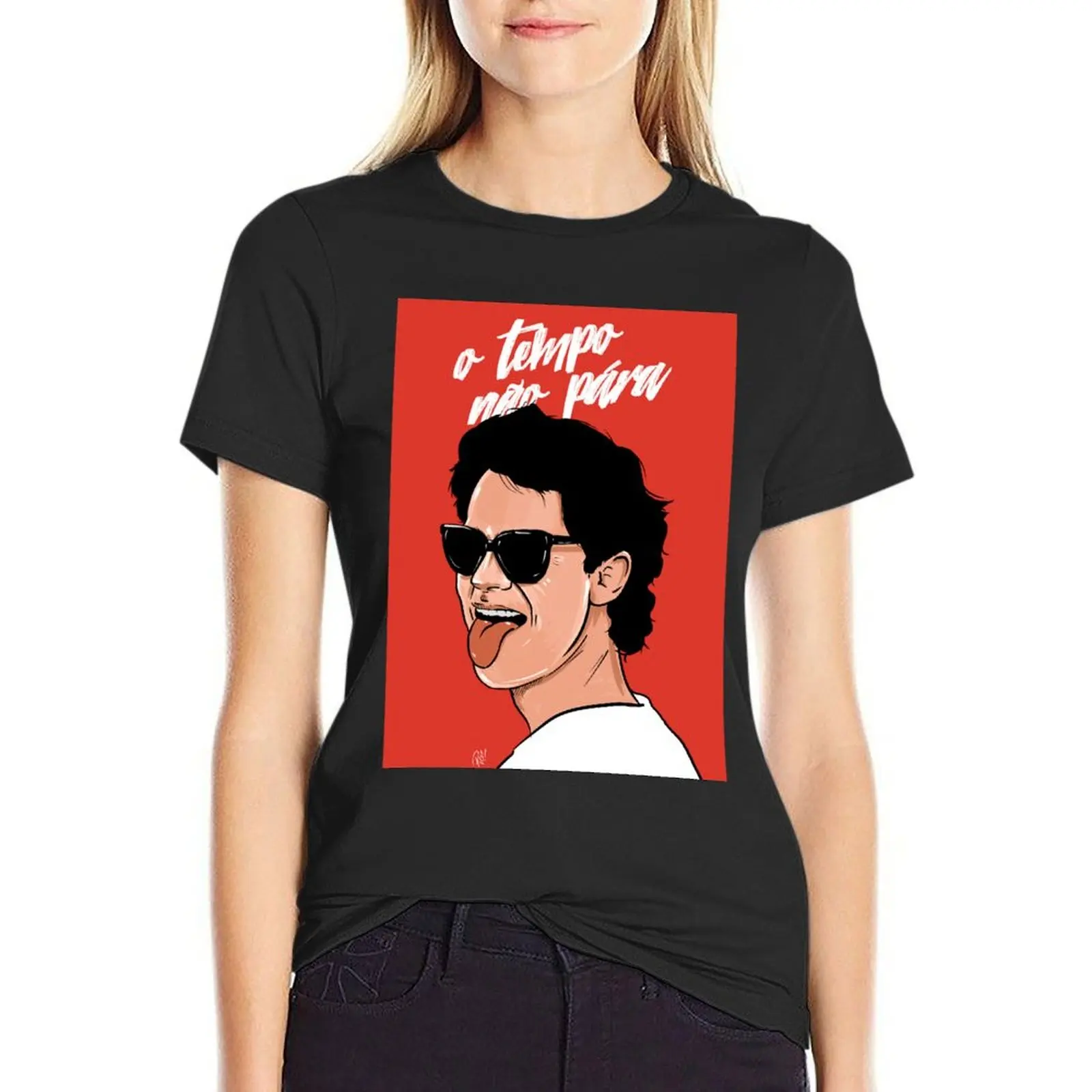 Футболка Cazuza - O tempo n?o полиара эстетическая одежда графический верх корейская